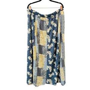 Womens Patchwork Floral Boho‎ Maxi Skirt Size 18/20 Festival Cottage Hippie